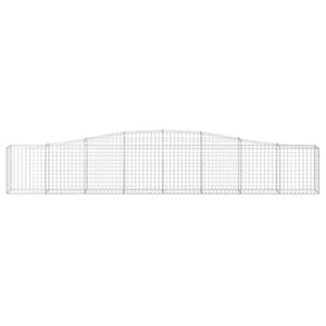 Gabionen mit Hochbogen 25 Stk. 400x30x60/80 cm Verzinktes Eisen