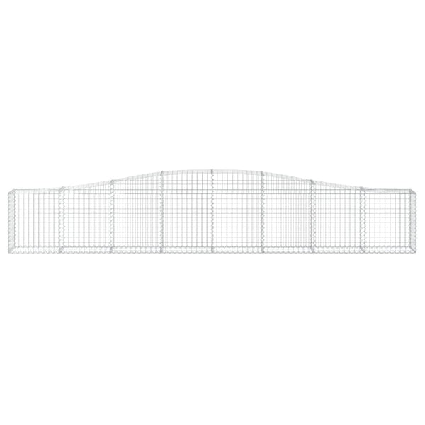Gabionen mit Hochbogen 25 Stk. 400x30x60/80 cm Verzinktes Eisen