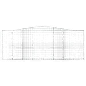 Gabionen mit Hochbogen 7 Stk. 400x30x140/160cm Verzinktes Eisen