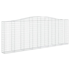 Gabionen mit Hochbogen 8 Stk. 400x30x140/160cm Verzinktes Eisen