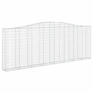 Gabionen mit Hochbogen 15Stk. 400x30x140/160cm Verzinktes Eisen