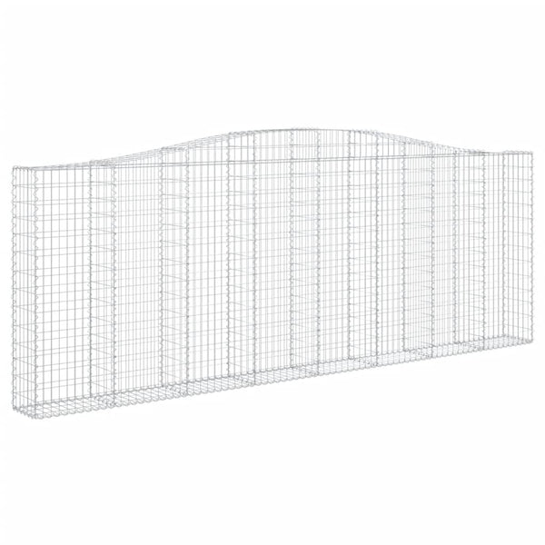 Gabionen mit Hochbogen 15Stk. 400x30x140/160cm Verzinktes Eisen
