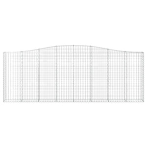 Gabionen mit Hochbogen 15Stk. 400x30x140/160cm Verzinktes Eisen