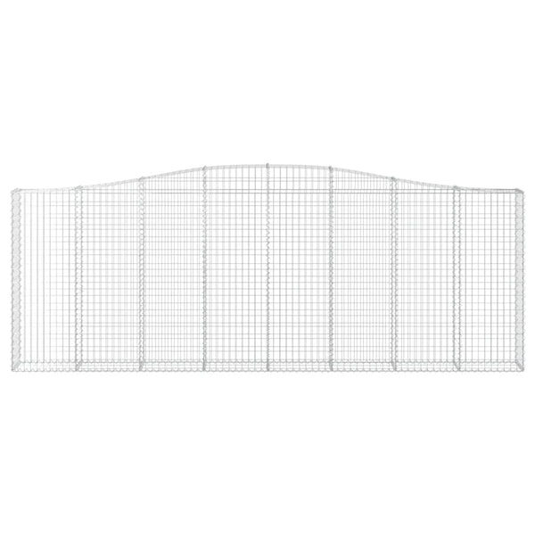 Gabionen mit Hochbogen 15Stk. 400x30x140/160cm Verzinktes Eisen