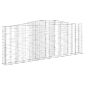 Gabionen mit Hochbogen 20Stk. 400x30x140/160cm Verzinktes Eisen