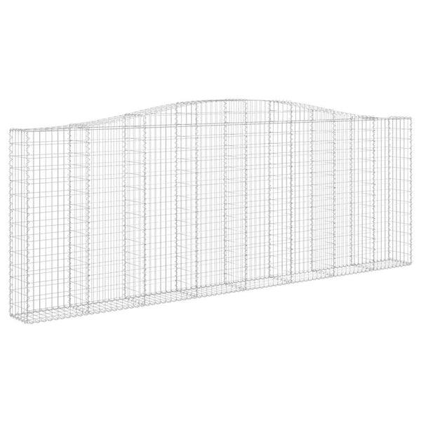 Gabionen mit Hochbogen 20Stk. 400x30x140/160cm Verzinktes Eisen