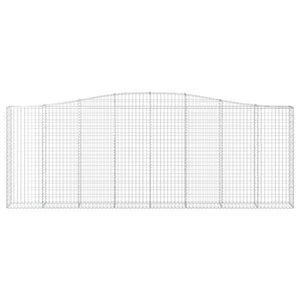 Gabionen mit Hochbogen 20Stk. 400x30x140/160cm Verzinktes Eisen