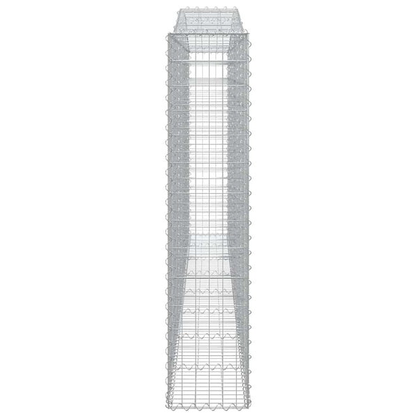 Gabionen mit Hochbogen 20Stk. 400x30x140/160cm Verzinktes Eisen