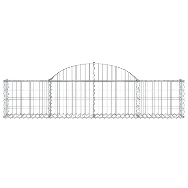 Gabionen mit Hochbogen 3 Stk. 200x30x40/60 cm Verzinktes Eisen