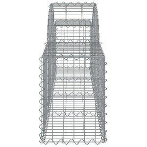 Gabionen mit Hochbogen 5 Stk. 200x30x40/60 cm Verzinktes Eisen