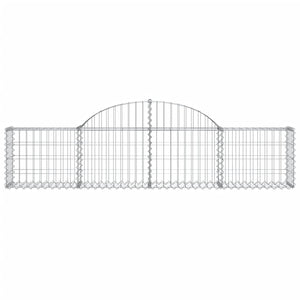 Gabionen mit Hochbogen 6 Stk. 200x30x40/60 cm Verzinktes Eisen
