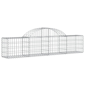Gabionen mit Hochbogen 7 Stk. 200x30x40/60 cm Verzinktes Eisen