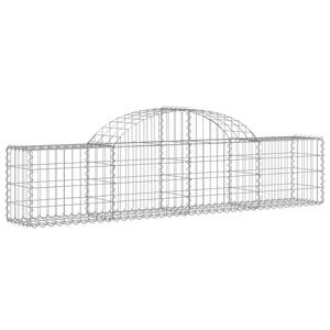 Gabionen mit Hochbogen 8 Stk. 200x30x40/60 cm Verzinktes Eisen