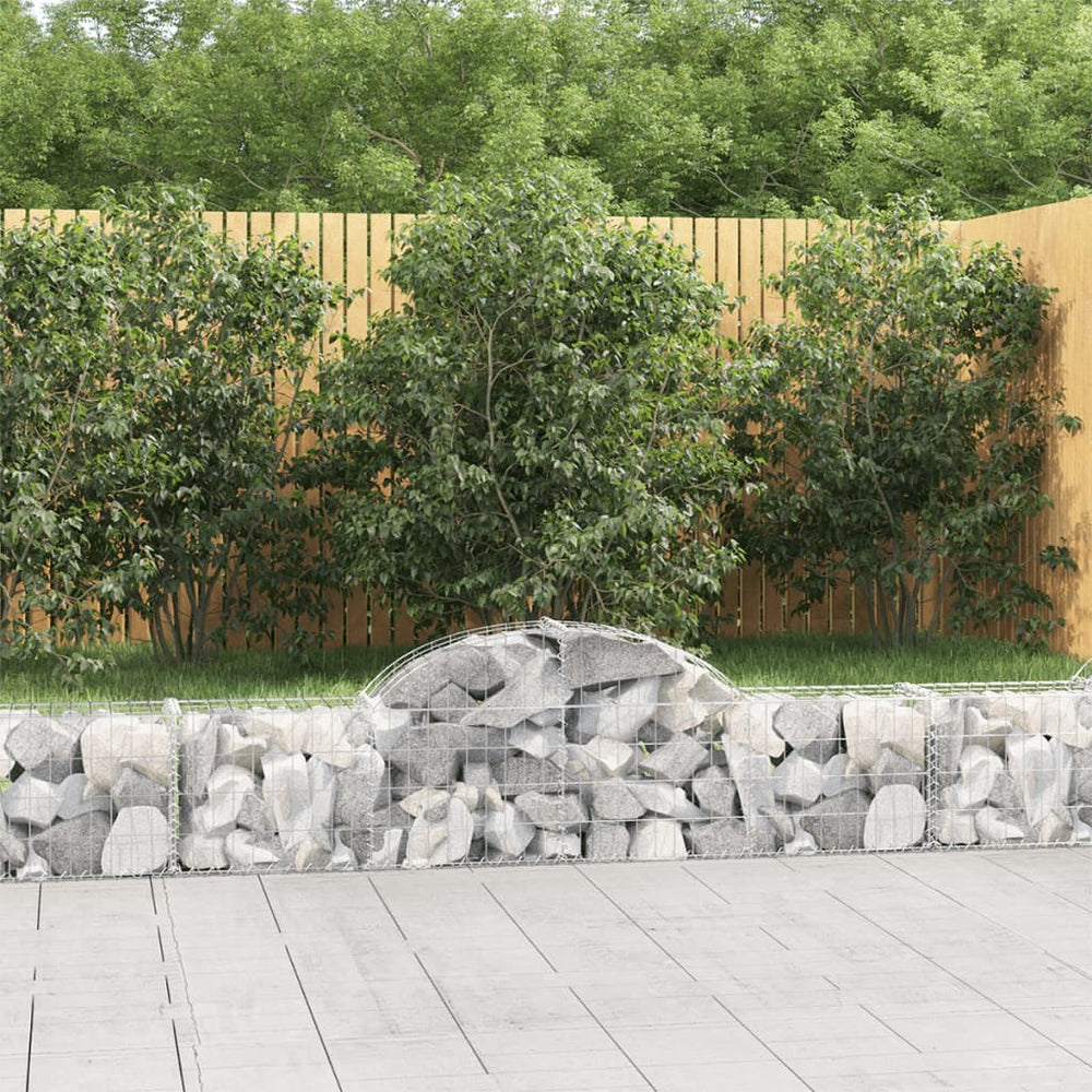 vidaXL Gabion Baskets with Arches 8 pcs. 200x30x40/60 cm Galvanized Iron