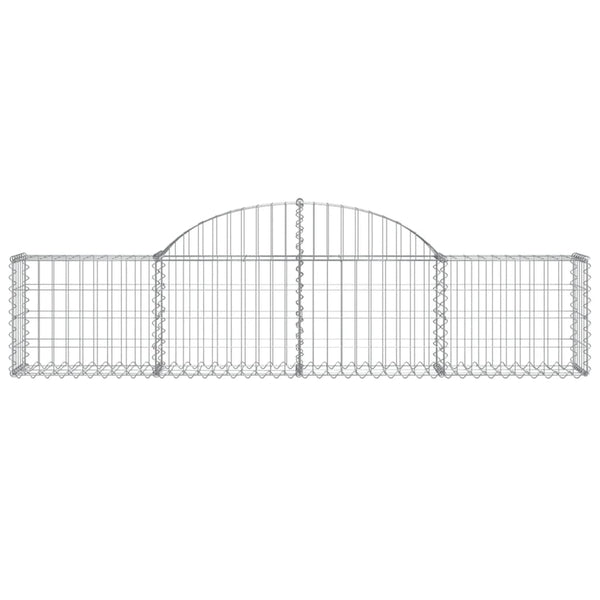 Gabionen mit Hochbogen 9 Stk. 200x30x40/60 cm Verzinktes Eisen