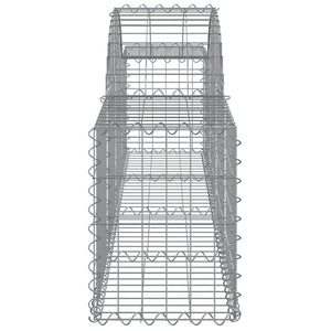 Gabionen mit Hochbogen 10 Stk. 200x30x40/60 cm Verzinktes Eisen