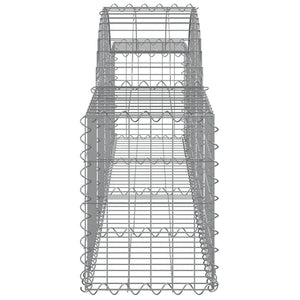 Gabionen mit Hochbogen 12 Stk. 200x30x40/60 cm Verzinktes Eisen