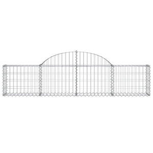 Gabionen mit Hochbogen 13 Stk. 200x30x40/60 cm Verzinktes Eisen