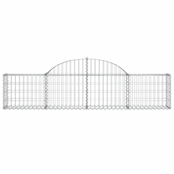 Gabionen mit Hochbogen 15 Stk. 200x30x40/60 cm Verzinktes Eisen