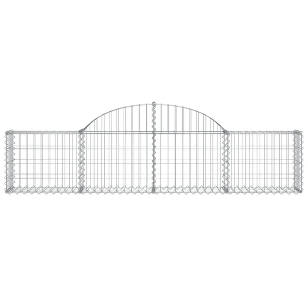 Gabionen mit Hochbogen 18 Stk. 200x30x40/60 cm Verzinktes Eisen