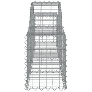 Gabionen mit Hochbogen 25 Stk. 200x30x40/60 cm Verzinktes Eisen