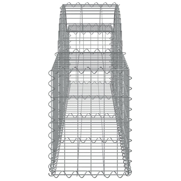 Gabionen mit Hochbogen 25 Stk. 200x30x40/60 cm Verzinktes Eisen