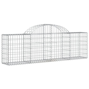 Gabionen mit Hochbogen 2 Stk. 200x30x60/80 cm Verzinktes Eisen
