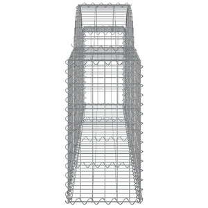 Gabionen mit Hochbogen 2 Stk. 200x30x60/80 cm Verzinktes Eisen