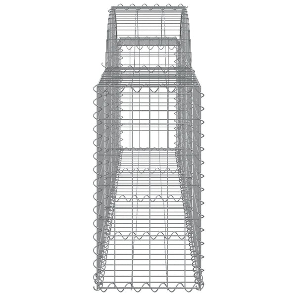 Gabionen mit Hochbogen 2 Stk. 200x30x60/80 cm Verzinktes Eisen