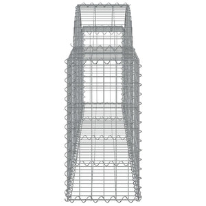Gabionen mit Hochbogen 4 Stk. 200x30x60/80 cm Verzinktes Eisen