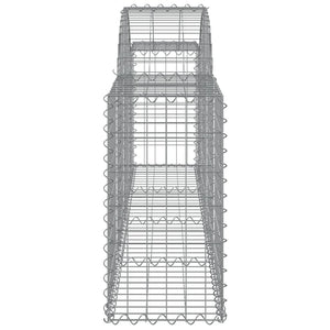 Gabionen mit Hochbogen 5 Stk. 200x30x60/80 cm Verzinktes Eisen