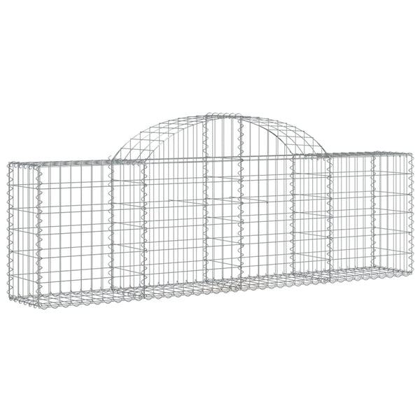 Gabionen mit Hochbogen 6 Stk. 200x30x60/80 cm Verzinktes Eisen