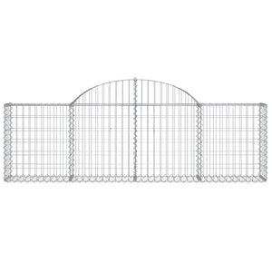 Gabionen mit Hochbogen 6 Stk. 200x30x60/80 cm Verzinktes Eisen