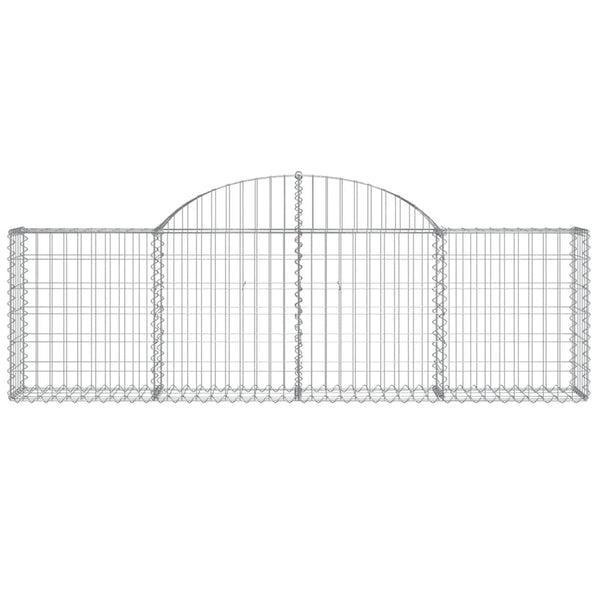 Gabionen mit Hochbogen 6 Stk. 200x30x60/80 cm Verzinktes Eisen
