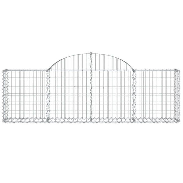 Gabionen mit Hochbogen 7 Stk. 200x30x60/80 cm Verzinktes Eisen