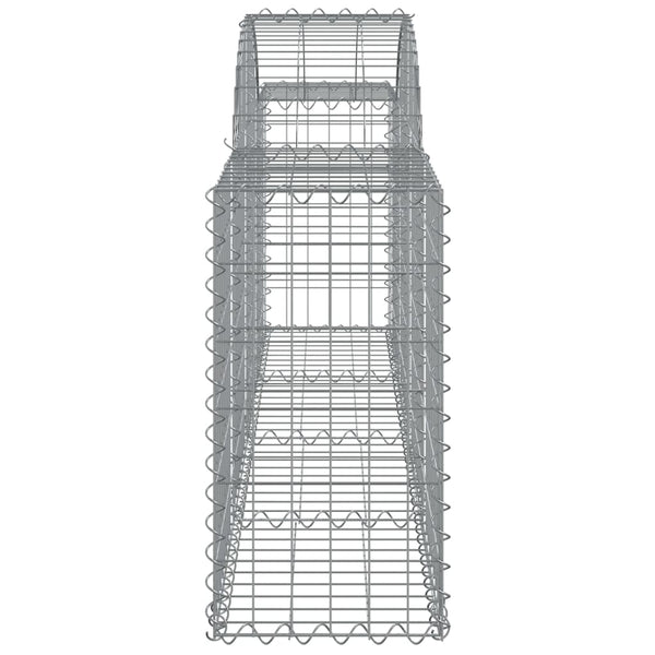 Gabionen mit Hochbogen 8 Stk. 200x30x60/80 cm Verzinktes Eisen