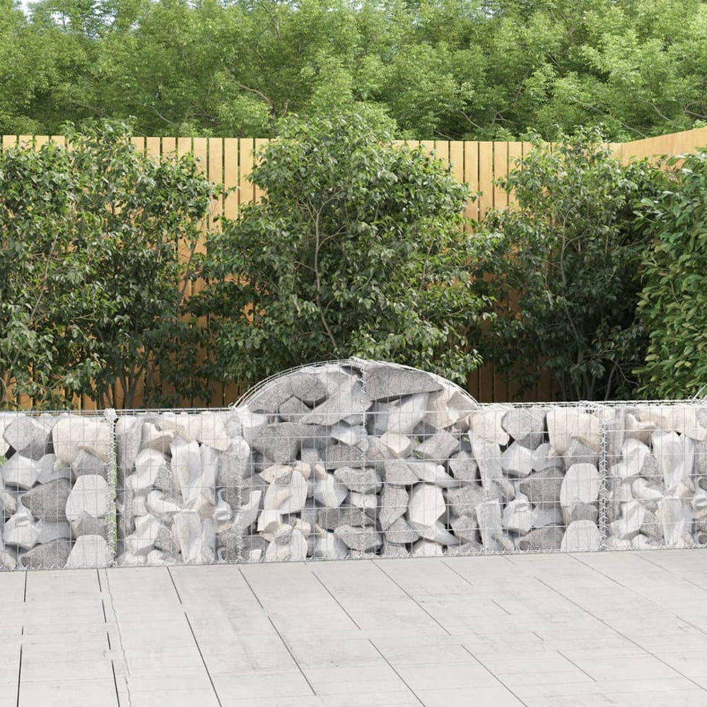 vidaXL Gabion Baskets with High Arch 8 pcs. 200x30x60/80 cm Galvanized Iron