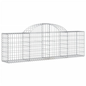 Gabionen mit Hochbogen 11 Stk. 200x30x60/80 cm Verzinktes Eisen