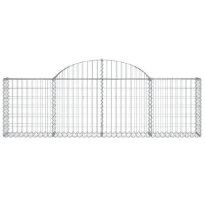 Gabionen mit Hochbogen 12 Stk. 200x30x60/80 cm Verzinktes Eisen