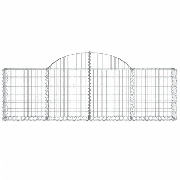 Gabionen mit Hochbogen 13 Stk. 200x30x60/80 cm Verzinktes Eisen
