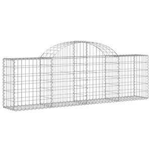 Gabionen mit Hochbogen 14 Stk. 200x30x60/80 cm Verzinktes Eisen