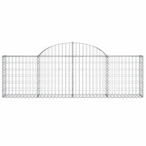Gabionen mit Hochbogen 15 Stk. 200x30x60/80 cm Verzinktes Eisen