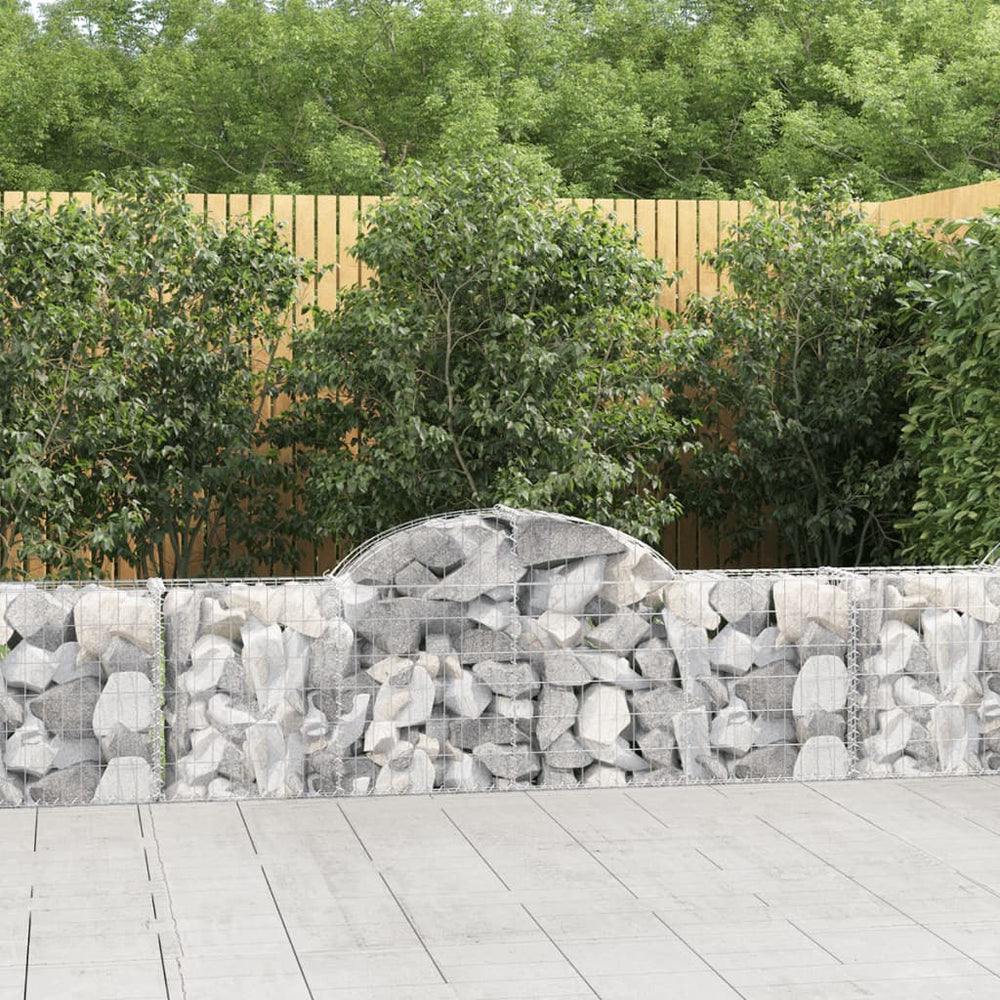 vidaXL Gabion Baskets with High Arch 15 pcs. 200x30x60/80 cm Galvanized Iron
