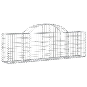 Gabionen mit Hochbogen 25 Stk. 200x30x60/80 cm Verzinktes Eisen