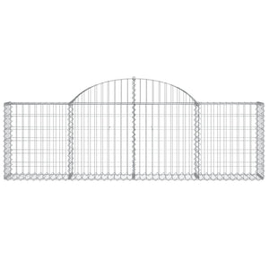 Gabionen mit Hochbogen 25 Stk. 200x30x60/80 cm Verzinktes Eisen