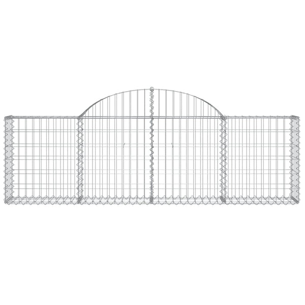 Gabionen mit Hochbogen 25 Stk. 200x30x60/80 cm Verzinktes Eisen