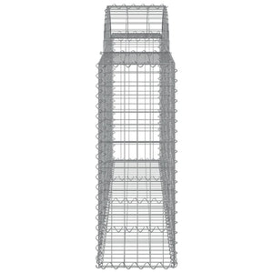 Gabionen mit Hochbogen 3 Stk. 200x30x80/100 cm Verzinktes Eisen
