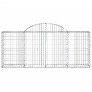 Gabionen mit Hochbogen 4 Stk. 200x30x80/100 cm Verzinktes Eisen