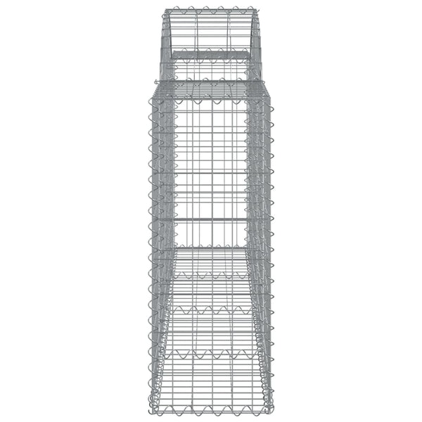 Gabionen mit Hochbogen 7 Stk. 200x30x80/100 cm Verzinktes Eisen