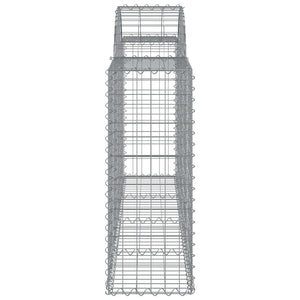 Gabionen mit Hochbogen 9 Stk. 200x30x80/100 cm Verzinktes Eisen